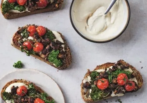Crispy Bacon Shrooms with Creamy Butter Bean Hummus Photo