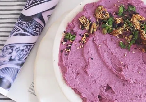 Purple sweet potato hummus 2