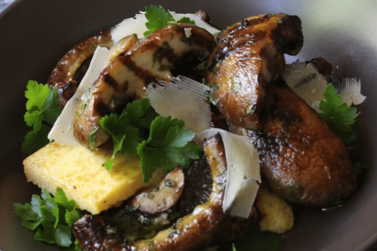 Grilled Portabello Mushrooms with Polenta